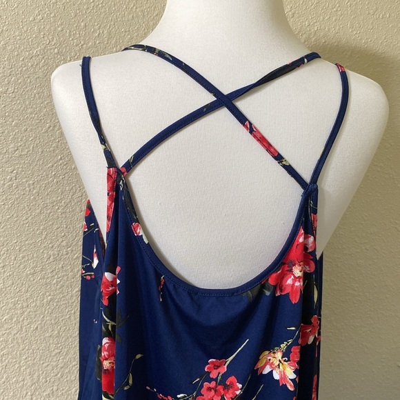 NWT Papermoon Floral Navy Flowy Tank Blouse Size 2X - Picture 4 of 10